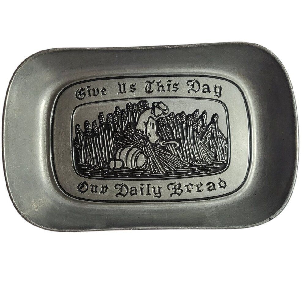 Vintage Country Ware Wilton Armetale "Give Us This Day Our Daily Bread" Plate